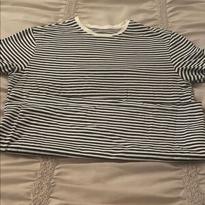 H&M Black & White Striped Short-Sleeve Tee
